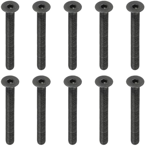 PATIKIL M8 x 80mm Viti a Testa Piatta con Esagono Incassato 10 Pezzi Bulloni a Testa Svasata in Acciaio al Carbonio Medio Viti Testa Esagonale Filettatura Completa Ossido Nero Grado 10,9