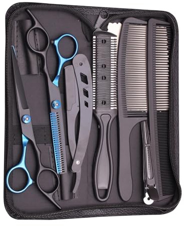 Kit De Corte De Pelo De Barbero, Brillo De Pelo, Tijeras De Peluquero De Acero Inoxidable, Kit De Aseo De Barbero, Kit De Corte De Pelo De Salón, Tijeras De Corte De Precisión, Herramientas De Corte D