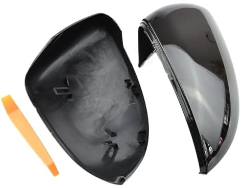 Auto Spiegelkappen Für VW Für Golf MK7 GTI 7 7R MK7.5 Auto Auto Carbon Fiber Seite Rückspiegel Kappe Abdeckung Trim Seite Spiegel Abdeckung Kappen Rückspiegelkappe(Bright black)