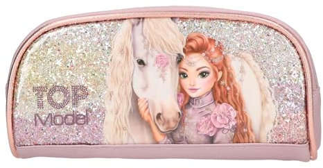 Depesche 13294 TOPModel Viva Violet - Schlampertasche in Lila , mit Model Motiv Pferd, Federmappe mit Reißverschluss