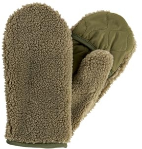 camel active Damen Teddy Handschuhe in einem Materialmix
