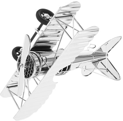 VINTORKY Vintage Flugzeugmodell Aus Eisen Metallflugzeug Ornament Fürs Wohnzimmer Retro Flugzeug Dekoration in Großer Größe