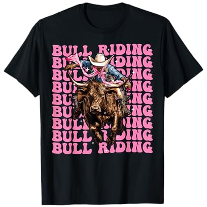 Coquette Bow Bull Riding Bull Rider Girl Mom Mother's Day T-Shirt