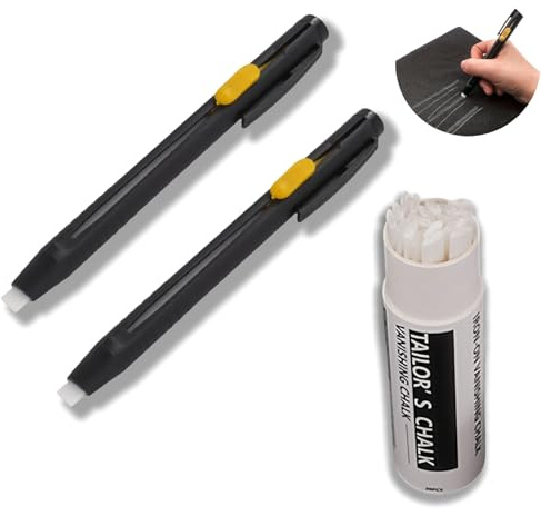 Lot de 2 marqueurs effaçables à la chaleur pour couture avec 20 recharges de rechange, craie de tailleur effaçable à la chaleur, craie remplaçable pour tissu, stylos à couture, crayon à craie pour