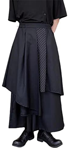 Falda de pantalón para hombre ropa de calle Kendo Samurai Rock Pantalones de verano holgados Pantalones casuales estilo japonés Samurai Hakama Pantalones de hombre Irregular Trousers Hombres Tendencia
