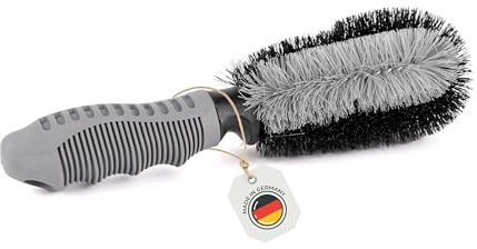 FUSL - Felgenbürste 26 cm mit 360° weichen Borsten & rutschfestem Griff – sanfte & gründliche Reinigung für Stahl-, Chrom- & Alufelgen