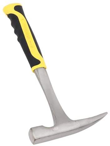 Marteau géologique professionnel en acier à haute teneur en carbone avec pointe polie et poignée antidérapante pour la prospection minière, la construction en acier au carbone et (Pointe pointue)