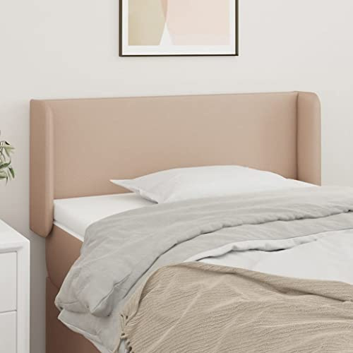 Mimdixy Wandkissen Bett, Kopfteil mit Ohren Cappuccino-Braun 103x16x78/88 cm Kunstleder Kissen Rückenkissen für Betthaupt Bettzubehör Schlafzimmer, Schlafzimmer Kopfteils