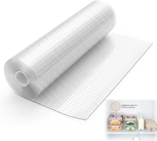 Non-Slip Drawer Liners 30 x 300 cm, 100% EVA Non Adhesive Waterproof Oil Resistant Wipeable Shelf Liner for Kitchen Cupboards Fridge Shelves, Cabinet Protector for Bathroom Bedroom, Clear