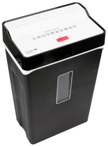 Olympia PS 55 CC Profi Aktenvernichter (mit Partikelschnitt, Sicherheitsstufe P4, Kreditkarte, 10 Blätter 80 g/m², Papierschredder fürs Büro, Papiervernichter, Reißwolf mit Papierkorb, Sichtfenster)