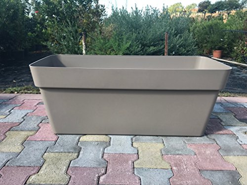Veca Veneta Casalinghi FIORIERA FIORIERE VASO RETTANGOLARE plastica forte 80 CM Colore Avana Modello Cleo AMDGarden