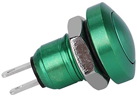 KIMISS 1A 24V 8mm Mini impermeabile auto momentaneo pulsante interruttore di accensione in lega di zinco-alluminio(verde)