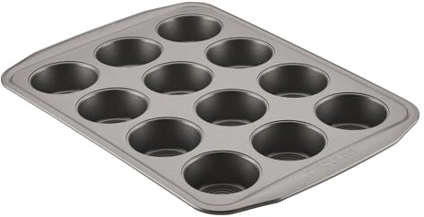 Circulon Backform für 12 Muffins, antihaftbeschichtet, Stahl, Grau