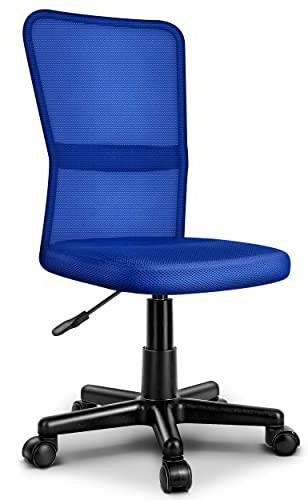 TRESKO® Bürostuhl Ergonomisch mit Netzbespannung & Gepolsterte Sitzfläche | Schreibtischstuhl mit Kunststoff-Leichtlaufrollen | Büro Stuhl stufenlos höhenverstellbar | Computerstuhl Atmungsaktiv