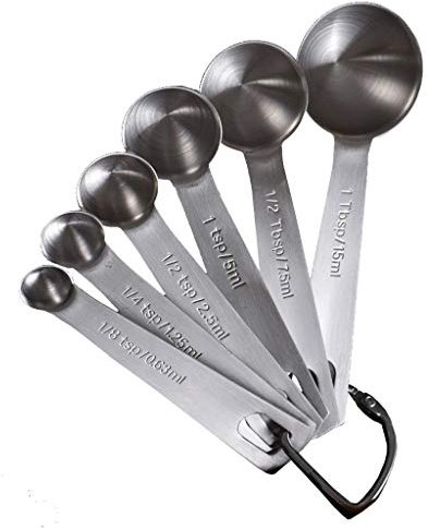 YDBC Cuchara Medidora, Acero Inoxidable Conjunto De Seis Piezas Usado for Polvo con Líquido Herramientas De Cocina Fácil De Limpiar (Color : A)