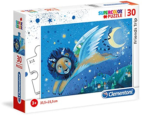 Clementoni 20254 Supercolor Ausflug mit Freunden – Puzzle 30 Teile ab 3 Jahren, buntes Kinderpuzzle mit besonderer Leuchtkraft & Farbintensität, Geschicklichkeitsspiel für Kinder