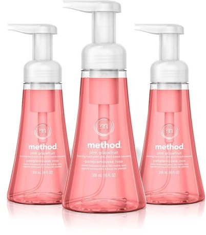 Method Foaming Hand Soap, Pink Grapefruit, 10 Fl Oz, Biodegradable Formula, (Pack of 3)