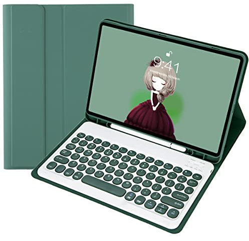 ZOMUN Funda de teclado para iPad Air 3 (10.5 pulgadas 2019) / iPad Pro 10.5, teclado inalámbrico Bluetooth y funda de piel sintética con soporte para lápiz de Apple