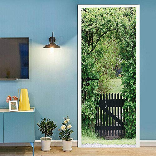 VIRANDA Türtapete Selbstklebend Türposter - Garten - Türfolie Türaufkleber 3D, 86 x 200 cm
