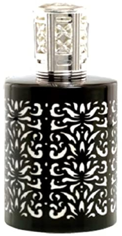 La-Tee-Da Fragrance Lamp - White Lotus - White with Black Overlay, Includes - Lamp, Solid Lid, Vent Lid, Funnel, Stone & Wick Assembly - Fragrance Sold Separately