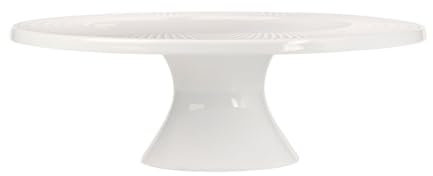 Maxwell & Williams DV0180 Kuchenplatte 25 cm Ø, mit Fuß 8 cm, in Weiß – Serie Diamonds round – in Geschenkbox