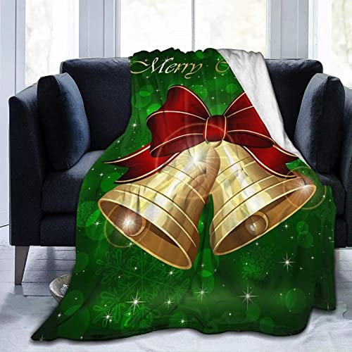 Boceoey Weihnachts 3D Glocke Kuscheldecke Flauschig Decke Sofa Flanell Fleecedecke, Weich und Warme Decken als Sofadecke Wohndecke Couchdecke Tagesdecke, Leichte Decke 200x200 cm