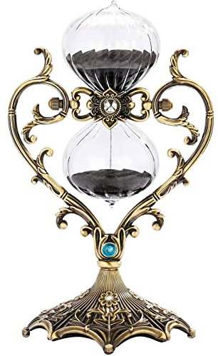 BOSUGE, antike Sanduhr, Vintage-Sanduhr aus Metall, 360° drehbar, groß, messingfarbene Metall-Sanduhr, Timer 30 bis 60 Minuten, Bildung, kreatives Spielzeug, Büro, Heimdekoration, Geschenke ( Color :