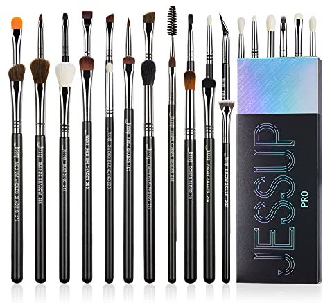Jessup Pinselset Makeup Pinsel Lidschattenpinsel Set 28 Stk Augenpinsel Set Professionelles Augen Make Up Pinsel Set Augenpinselset Lidschattenpinselset Eyeshadow Eye Brush Set Schwarz Silber T341
