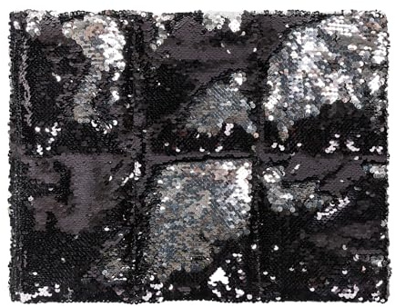 Sensory Owl Weighted Lap Pillow Two-Tone Sequin Pad To Relive Stress Anxiety Self-Calming Relaxing For Kids And Adults 30 x 40 cm 2 kg Black Silver