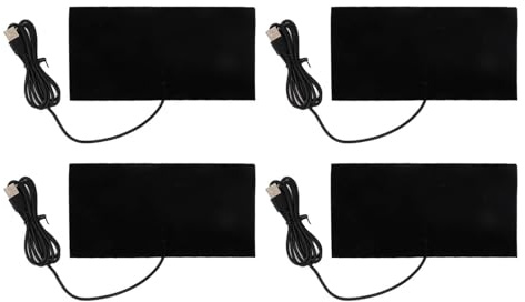 4 Stück Elektrische Stoffheizung - Schwarzer Elektrischer Wärmer DC 5 V, USB-Heizkissen, Kohlefaser-Heizkissen für Nacken und Lendenwirbelsäule