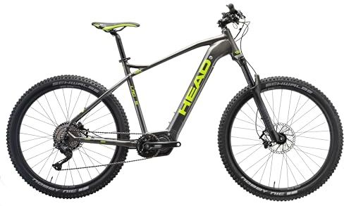 Head Unisex - Adult Lagos Ride Electric Mountain Bike, Grey Metallic/Green