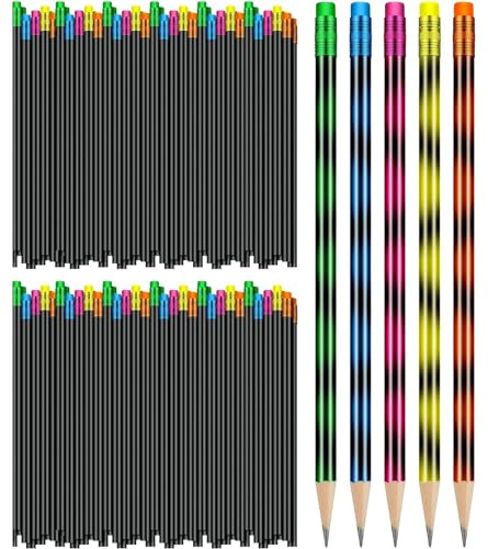 LATERN 60 Pezzi Matite per L'umore che Cambiano Colore, 19CM Attivate dal Calore Termocromatiche Colorate HB con Gomma per Natale Compleanno Festa Favori (5 Colori)