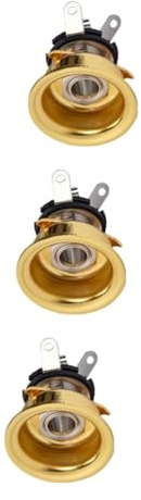 ifundom 3stücke Guitar Jack Buchse Gitarre Und Bass Goldfarben Langlebige Verbindung Für Akustische Instrumente Einfache Installation Hochwertiges Material