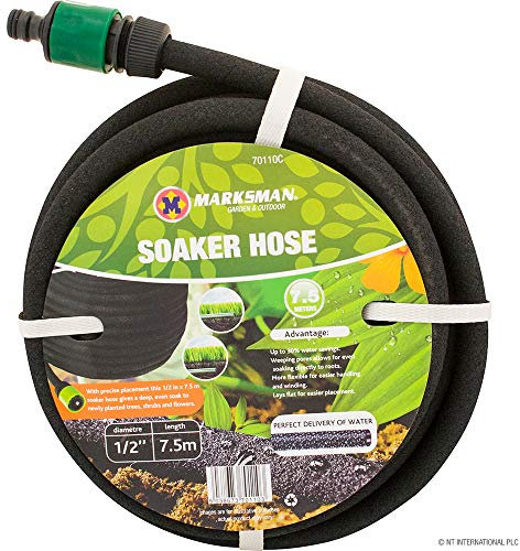 7.5M Garden Drip Soaking Hose Porous Soaker Hose Automatic Gardening Hedge Lawn Irrigator System Easy Use Plant Watering Pipe Irrigation Hosepipe Comes with Connector