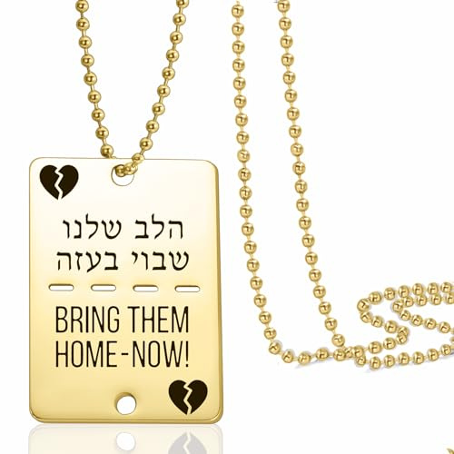 VASSAGO Apportez-les à la maison maintenant Collier Juif Hébreu Bénédiction d'Aaron Collier Pendentif Plaque d'identité en Acier Inoxydable Bijoux pour Hommes et Femmes