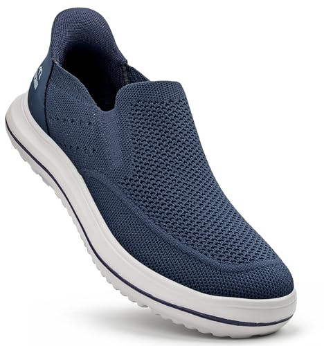 ODCKOI Chaussures Homme sans Lacets Slip-on - Baskets Confortable à Enfiler Facilement - Chaussures Sport Loisirs Décontractées pour Homme Blue 41