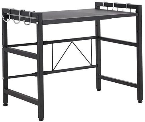 Expandable Sturdy Microwave Stand with Hooks Kitchen Storage nizer for Microwave Oven Black Microwave Rack Stand