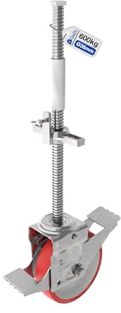GeZu Impex Rueda para Andamios con Frenos 600 kg Electropintada Rueda de Casquillo de Alta Resistencia para Andamios con Altura Ajustable