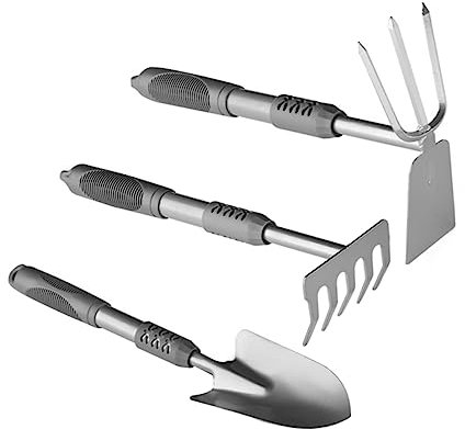 WEKADRIN 1ensemble Outils De Jardinage Inoxydable De Pelles Multifonctions avec Manche pour Planter Rempoter Et Entretenir Vos Fleurs Et Légumes
