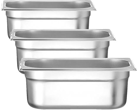 HENDI Contenitore Gastronorm, GN 1/4, resistenza termica -40 °C a 300 °C, compatibile con i forni a convezione, frigoriferi, bagno María, chafing dishes, 2.8L, 265x162(H)100mm, acciaio inox