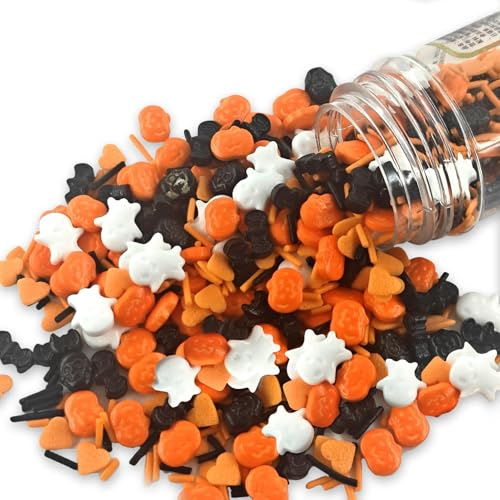 Zuckerdekor Halloween, Fledermaus Geist Halloween Cupcake Topper Essbar, Kürbis Dessertstreusel, Muffin Deko Essbar Halloween, zum Dekorieren von Kuchen Muffins und Desserts
