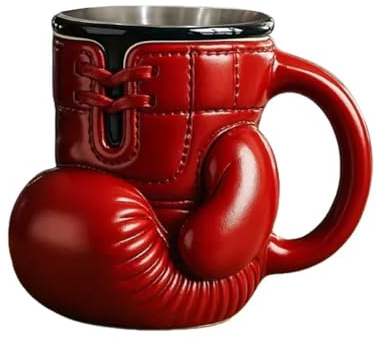 Bibykivn Taza de Boxeo 200ml, Taza Guante de Boxeo for Men, Originales Tazas de Cafe Divertida, Regalo Para Hombres, Aficionados al Boxeo y Deporte (Rot)