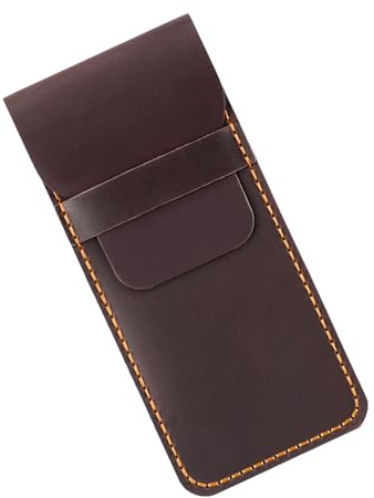 Dcaknri Vintage Leder Stifteetui Großes Fach Taschen Tragbare Reise Füllfederhalter Organizer Hülle für Männer Frauen Leder Organizer, braun
