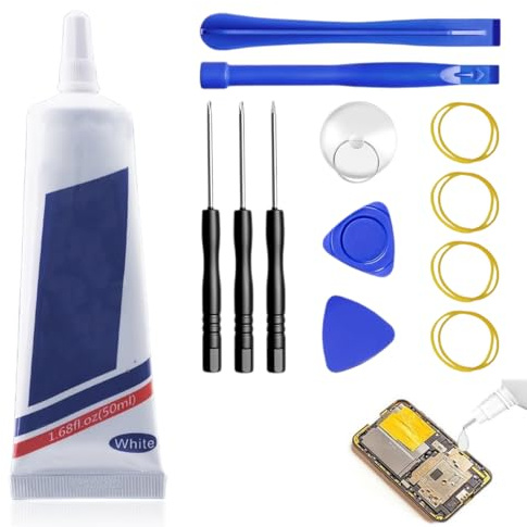 Colle Ecran Smartphone Glue Telephone 50ml Colle Liquide Avec Outils de Réparation Glue Forte pour Textile Tissu Maquette Cuir Rhinestone Chaussure Bijoux
