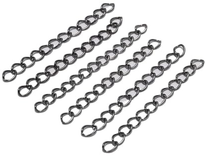 WENH 100 st/parti förlängningskedja med svans, förlängda förlängningskedjor, kontakt 50 mm 70 mm for smyckestillverkning(Gun Black,5cm)