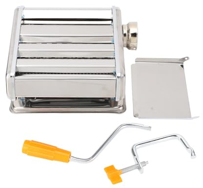 Smandy Macchina per Pasta Manuale, Macchina per Pasta a Manovella in Acciaio Inossidabile con 6 Regolazioni di Spessore per Lasagne e Spaghetti Ramen