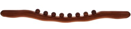 Palo de Masaje Guasha de Madera 8 Cuentas Marrón | Herramienta Corporal Gua Sha, Uso en Casa u Oficina, Diseño Ligero Portátil, Ayuda en Puntos Gatillo