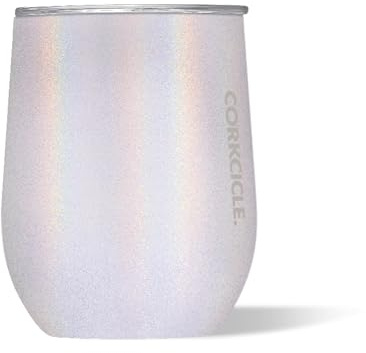 Corkcicle Stemless Glass, Stainless Steel, Triple Insulated (Sparkle Unicorn Magic, 12oz/355ml)