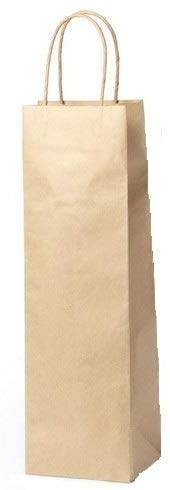 50 Geschenktüten/Tragetaschen aus Kraftpapier für Weinflaschen, braun/natur Geschenktüten für Weinflaschen aus Papier. Für Hochzeitsgeschenke und Souvenirs