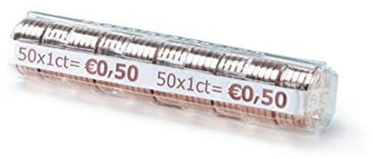 CECONCEPT Münzetui, 0,01 Euro, 100 Stück, Transparent, Münzrollenset